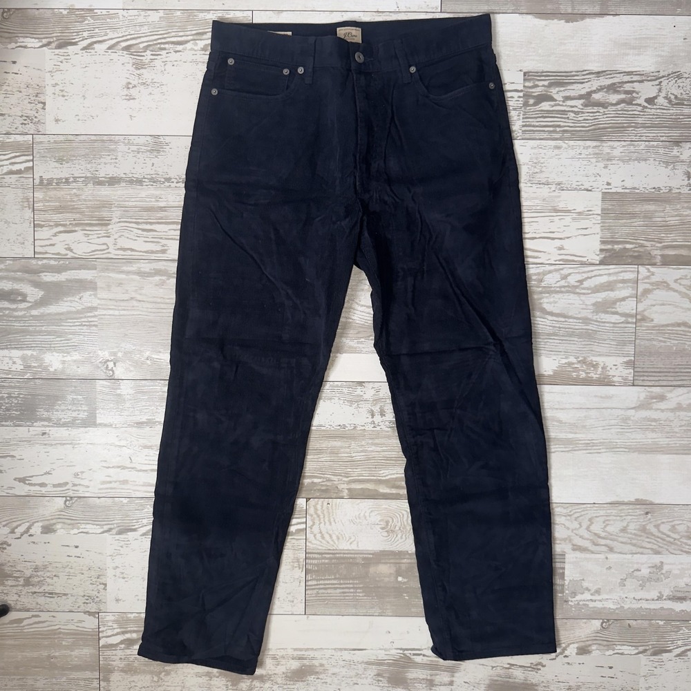 J Crew Classic Straight Pants Mens 32x30 Blue Corduroy 5 Pocket Casual